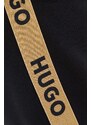 Bavlnené nohavice HUGO čierna farba,s nášivkou,50496995