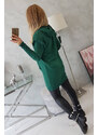 K-Fashion Šaty s ozdobnými volánikmi a kapucňou zelenej farby