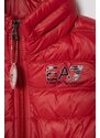 Detská páperová vesta EA7 Emporio Armani červená farba