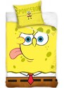 Carbotex Bavlnené posteľné obliečky SpongeBob - motív Emoji - 100% bavlna Renforcé - 70 x 90 cm + 140 x 200 cm