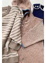 Detský sveter s prímesou vlny Konges Sløjd béžová farba, tenký
