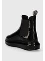 Kožené členkové topánky Karl Lagerfeld KAPRI KC dámske, čierna farba, na plochom podpätku, KL62540S