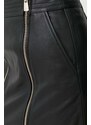 Kožená sukňa Pinko čierna farba, mini, rovný strih, 101738.Y6WL