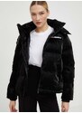Bunda Karl Lagerfeld dámska, čierna farba, zimná