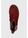 Detské semišové topánky Pom D'api TRIP BACK bordová farba