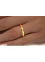 OLIVIE Snubný strieborný plochý prsteň GOLD 7674
