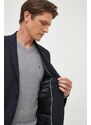 Vlnená bunda Karl Lagerfeld tmavomodrá farba