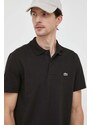 Polo tričko Lacoste pánsky, čierna farba, jednofarebný