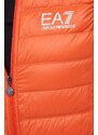 Páperová vesta EA7 Emporio Armani pánsky, oranžová farba