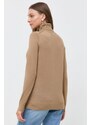 Vlnený sveter MICHAEL Michael Kors dámsky, béžová farba, tenký, s rolákom