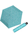Svetlomodrý skladací odľahčený plne automatický dámsky dáždnik Glykerios