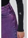 Tričko s dlhým rukávom Calvin Klein Jeans dámsky, čierna farba