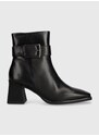 Kožené členkové topánky Vagabond Shoemakers HEDDA dámske, čierna farba, na podpätku, 5602.001.20
