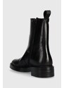 Kožené členkové topánky Gant Fallwi dámske, čierna farba, na plochom podpätku, 27541334.G00