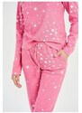 Taro Dámske pyžamo Erika ružové s hviezdičkami