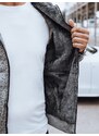 Buďchlap Trendy šedá melírovaná zateplená mikina s kapucňou