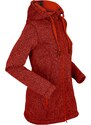bonprix Bunda z pleteného flísu s kapucňou, farba červená