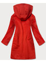 Ann Gissy Krátky červený dámsky kabát s kapucňou (GSQ2311)
