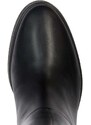 Kožené čižmy Geox D ELIDEA WEDGE C dámske, čierna farba, na plochom podpätku, D36VQC 00043 C9999