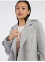 Light grey women's brindle coat with wool Noisy May Leony - Ladies