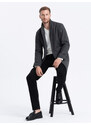 Ombre Clothing Pánsky ľahký jednoradový kabát - grafitový V5 OM-COWC-0104