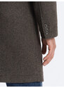 Ombre Clothing Pánsky ľahký jednoradový kabát - grafitovo-haki V6 OM-COWC-0104