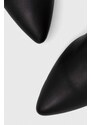 Vysoké čižmy Mexx Krystal dámske, čierna farba, na podpätku, jemne zateplené, MXQL012001W