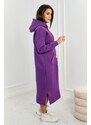 Fashionweek Talianske teplákové dlhé zateplené šaty s kapucňou K7009