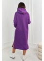 Fashionweek Talianske teplákové dlhé zateplené šaty s kapucňou K7009