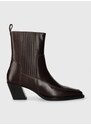 Kožené členkové topánky Vagabond Shoemakers ALINA dámske, hnedá farba, na podpätku, 5421.201.35