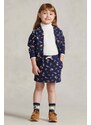 Dievčenská sukňa Polo Ralph Lauren tmavomodrá farba, mini, rovný strih