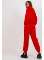 MladaModa Tepláková súprava s kapucňou model 16123 červená