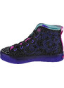 Čierno-fialové trblietavé svietiace tenisky Skechers Twi-Lites 2.0-Twinkle Wishes 314350L-BKMT