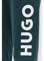 Bavlnené tepláky HUGO zelená farba,s potlačou,50473211