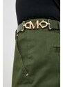 Kožený opasok MICHAEL Michael Kors dámsky, zelená farba