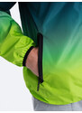 Ombre Clothing Pánska športová bunda s reflexnými prvkami - tyrkysová a limetkovo zelená V1 OM-JANP-0105