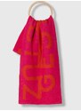 Vlnený šál Gestuz ružová farba, vzorovaný