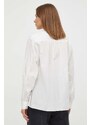 Bavlnená košeľa BA&SH dámska, biela farba, regular, so stojačikom