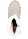 Lesklé kotníkové boty s kožíškem Rieker X9091-62 béžová