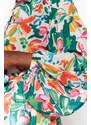 Trendyol Multi Color Floral Pattern Waist Open Mini Lined Chiffon Woven Dress
