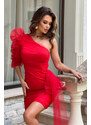 Bicotone Červené asymetrické šaty Donna
