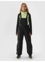 4F Dievčenské lyžiarske nohavice s trakmi a membránou 10000 - čierne