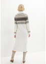 bonprix Pletené šaty s nórskym vzorom, farba biela, rozm. 56/58