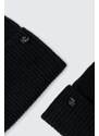 Vlnená čiapka a rukavice Lauren Ralph Lauren čierna farba