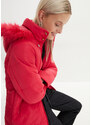 bonprix Prešívaná bunda s umelou kožušinkou, farba červená
