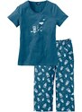 bonprix Pyžamo Capri s krátkymi rukávmi, farba modrá