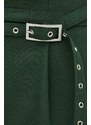 Nohavice Gestuz Fenaya dámske, zelená farba, široké, vysoký pás