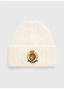Vlnená čiapka Polo Ralph Lauren béžová farba, z hrubej pleteniny, vlnená, 455931405