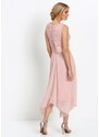 bonprix Šifónové šaty s čipkou, farba ružová, rozm. 36