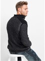 bonprix Pletený sveter so štruktúrovým vzorom, farba čierna